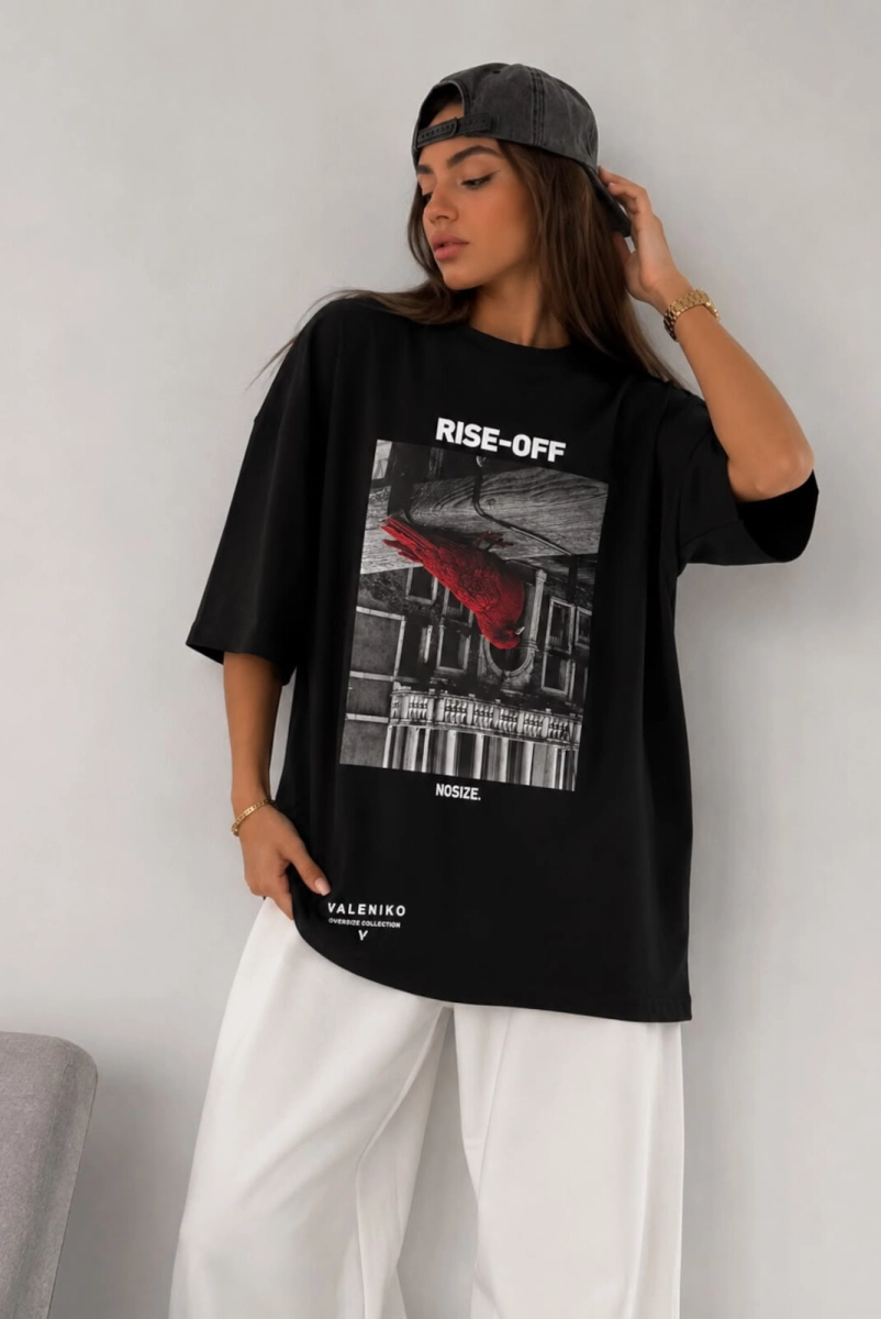 T-Shirt bluzka Rise Off Valenico czarna 