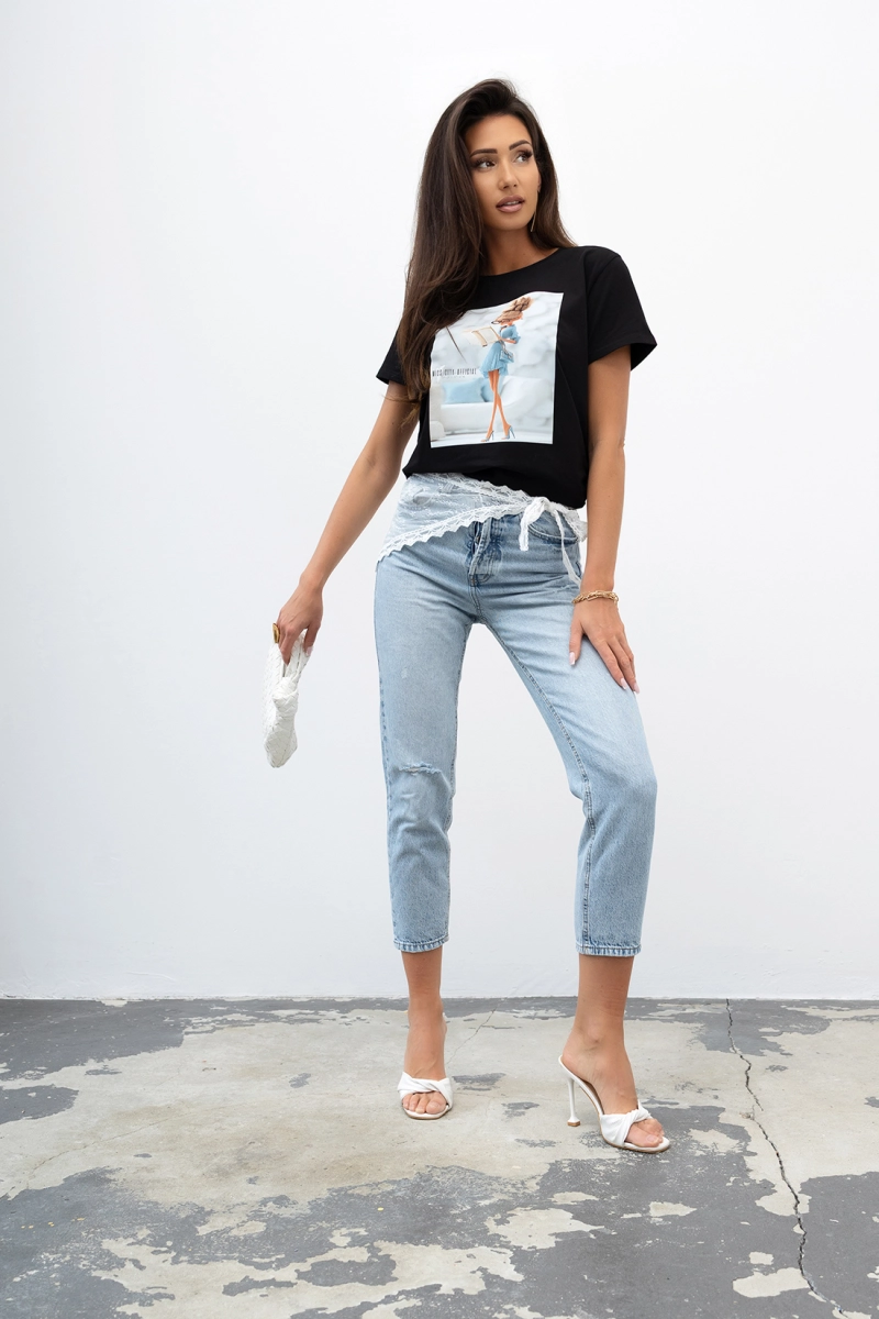 T-Shirt bluzka Parisian Mood Miss City Official czarna