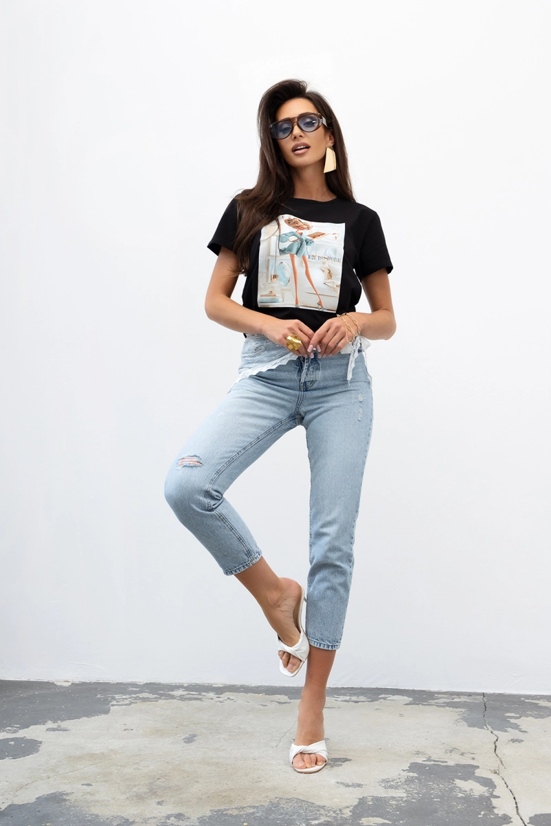 T-Shirt bluzka Classy Woman Miss City Official czarna
