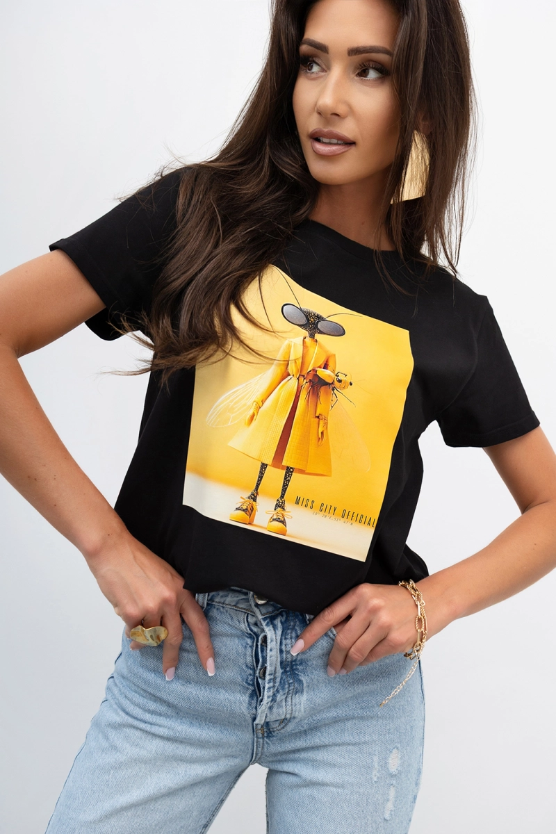 T-Shirt bluzka Wild Elegance Miss City Official czarna