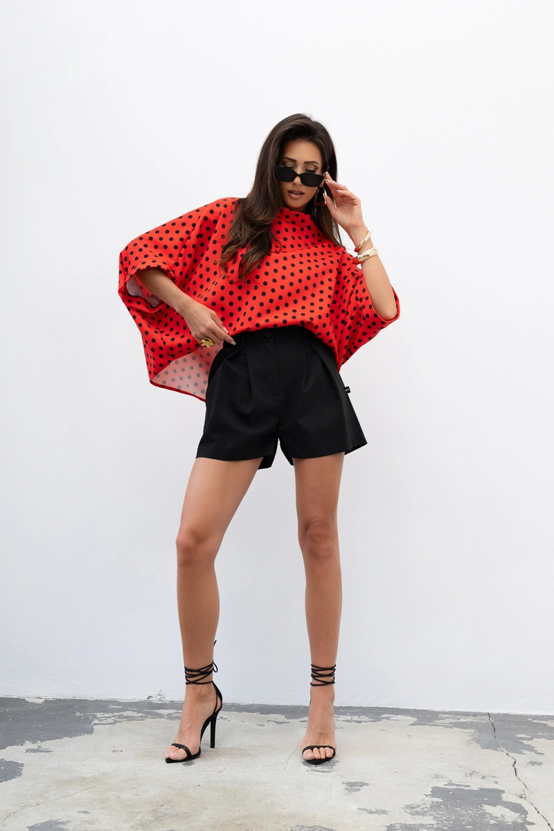 Bluzka Kimono w grochy Dot Miss City Official czerwona