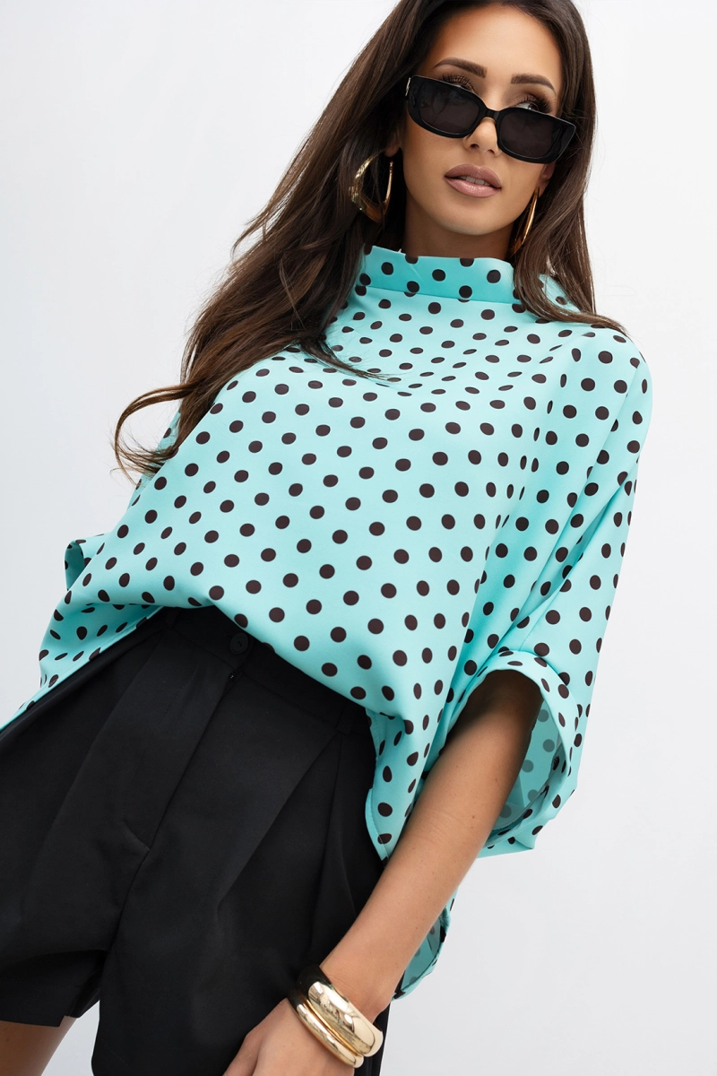 Bluzka Kimono w grochy Dot Miss City Official miętowa