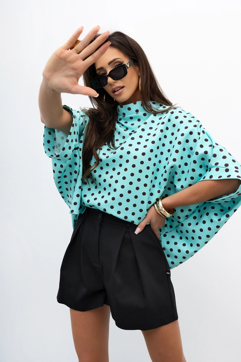 Bluzka Kimono w grochy Dot Miss City Official miętowa