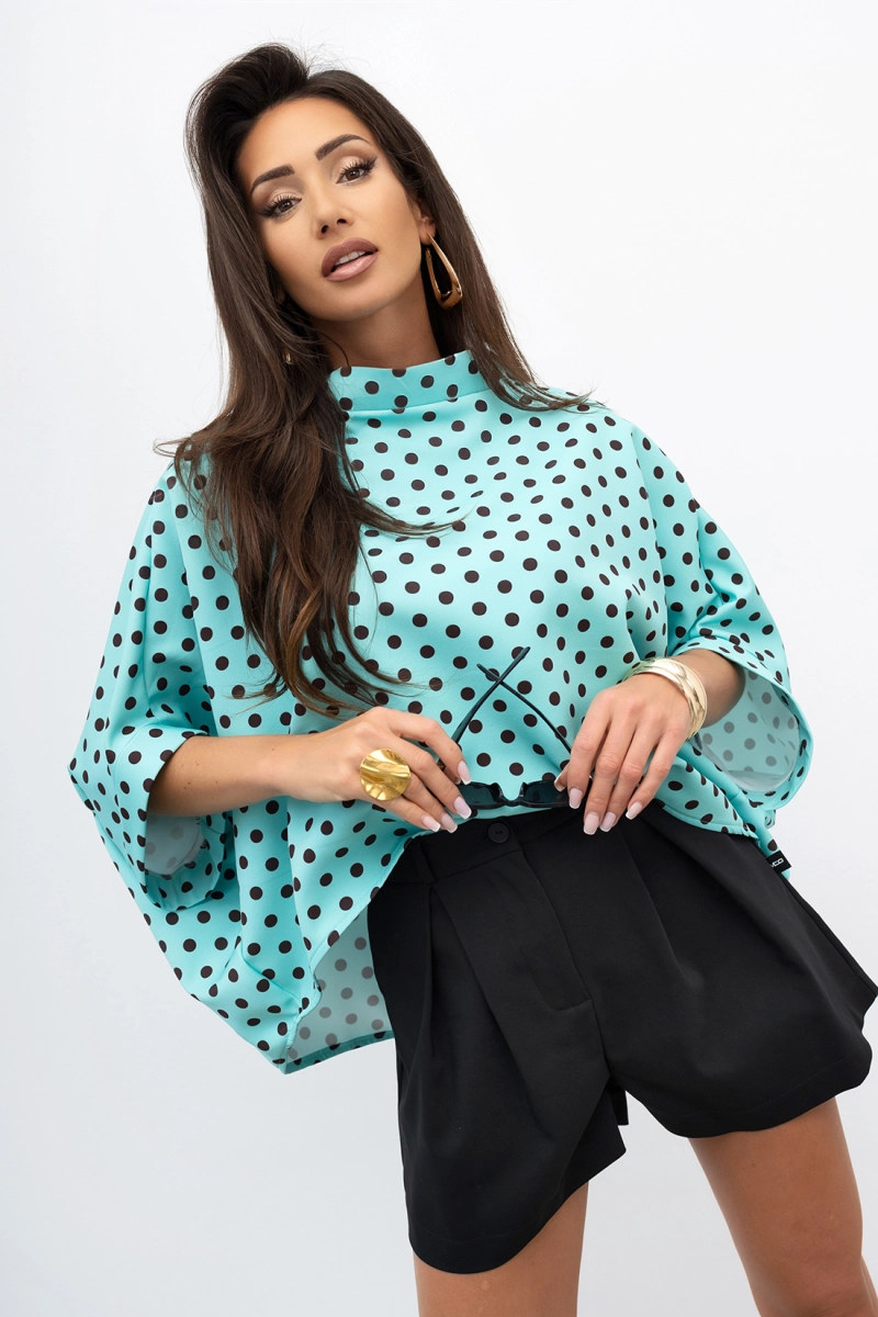Bluzka Kimono w grochy Dot Miss City Official miętowa