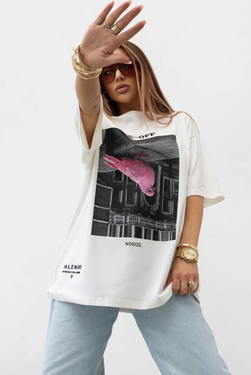 T-Shirt bluzka Rise Off Valenico biała