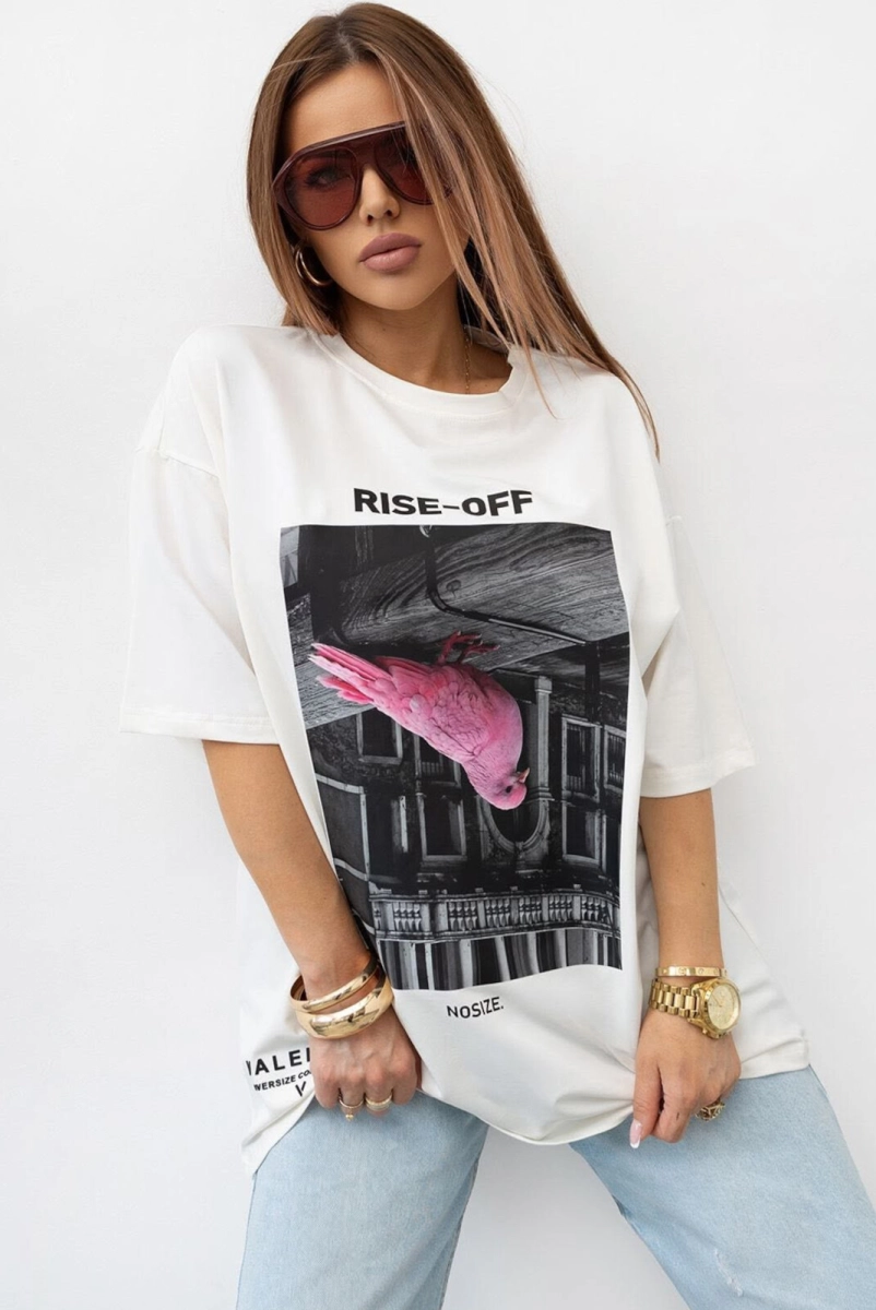 T-Shirt bluzka Rise Off Valenico biała
