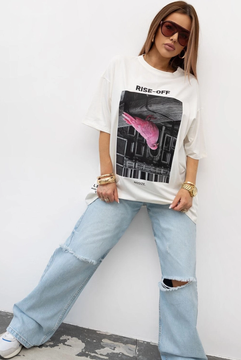 T-Shirt bluzka Rise Off Valenico biała