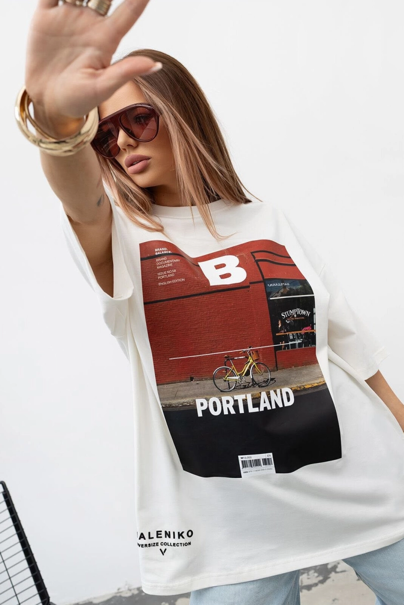 T-Shirt bluzka Portland Valenico biała