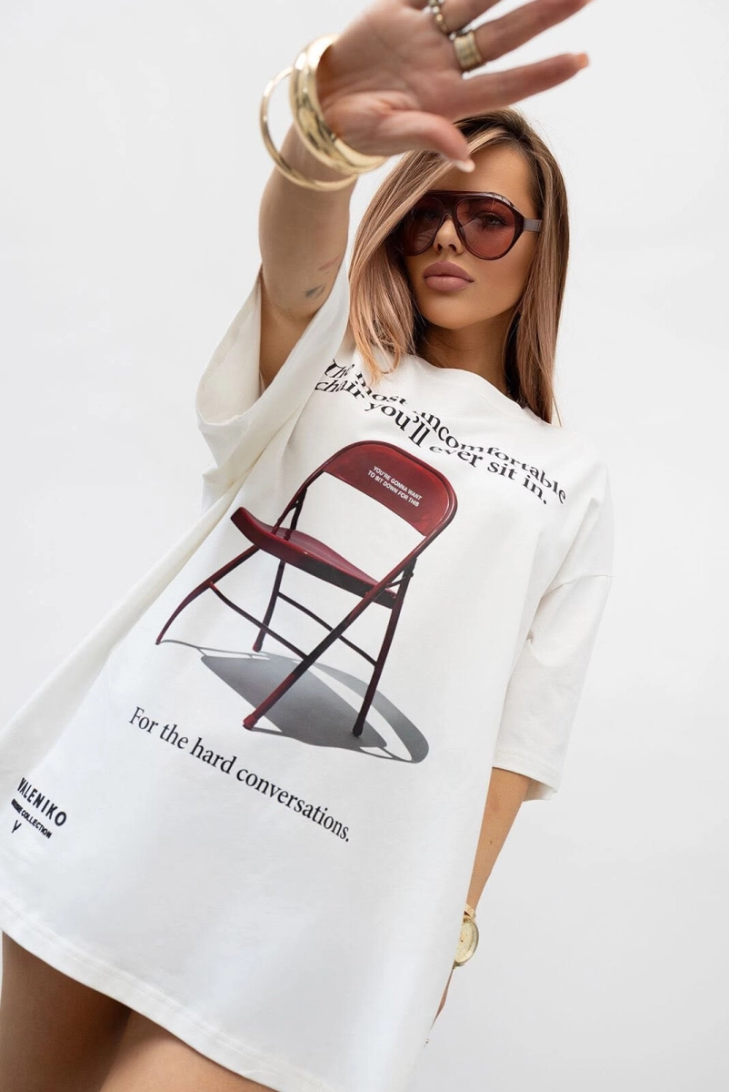 T-Shirt bluzka Chair Valenico biała