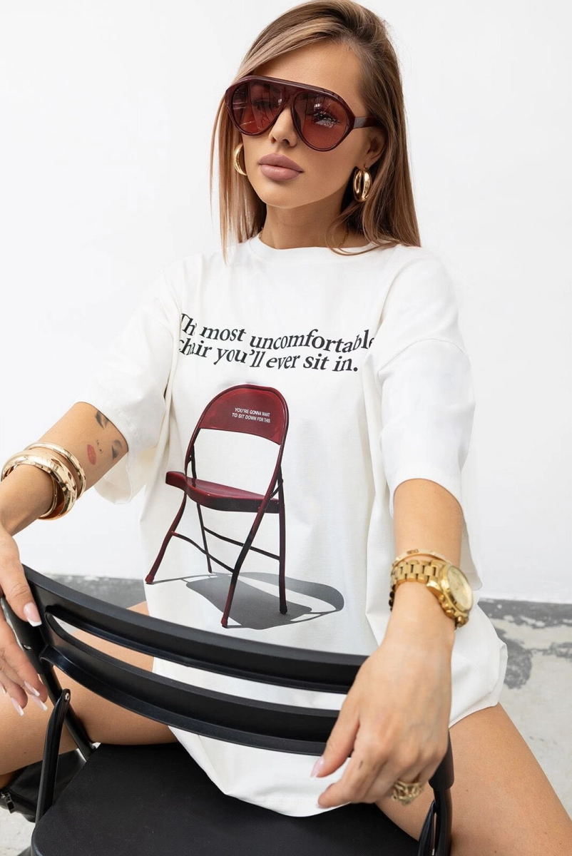 T-Shirt bluzka Chair Valenico biała 