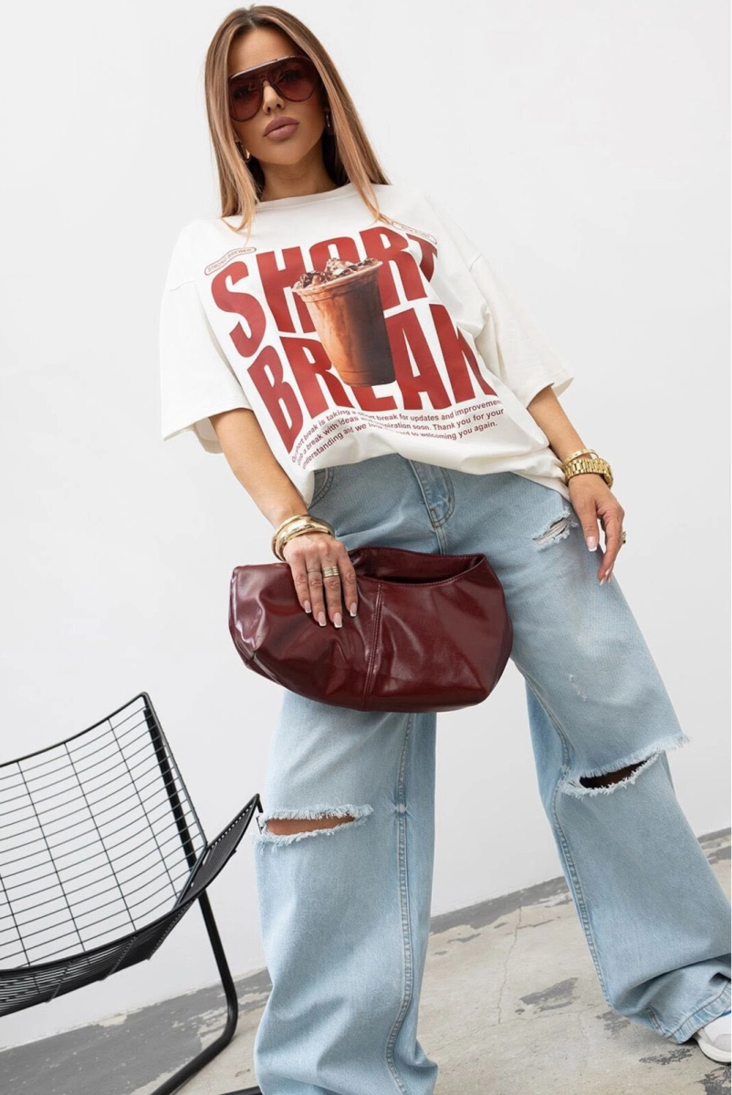 T-Shirt bluzka Short Break Valenico biała