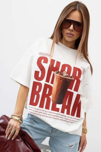 T-Shirt bluzka Short Break Valenico biała
