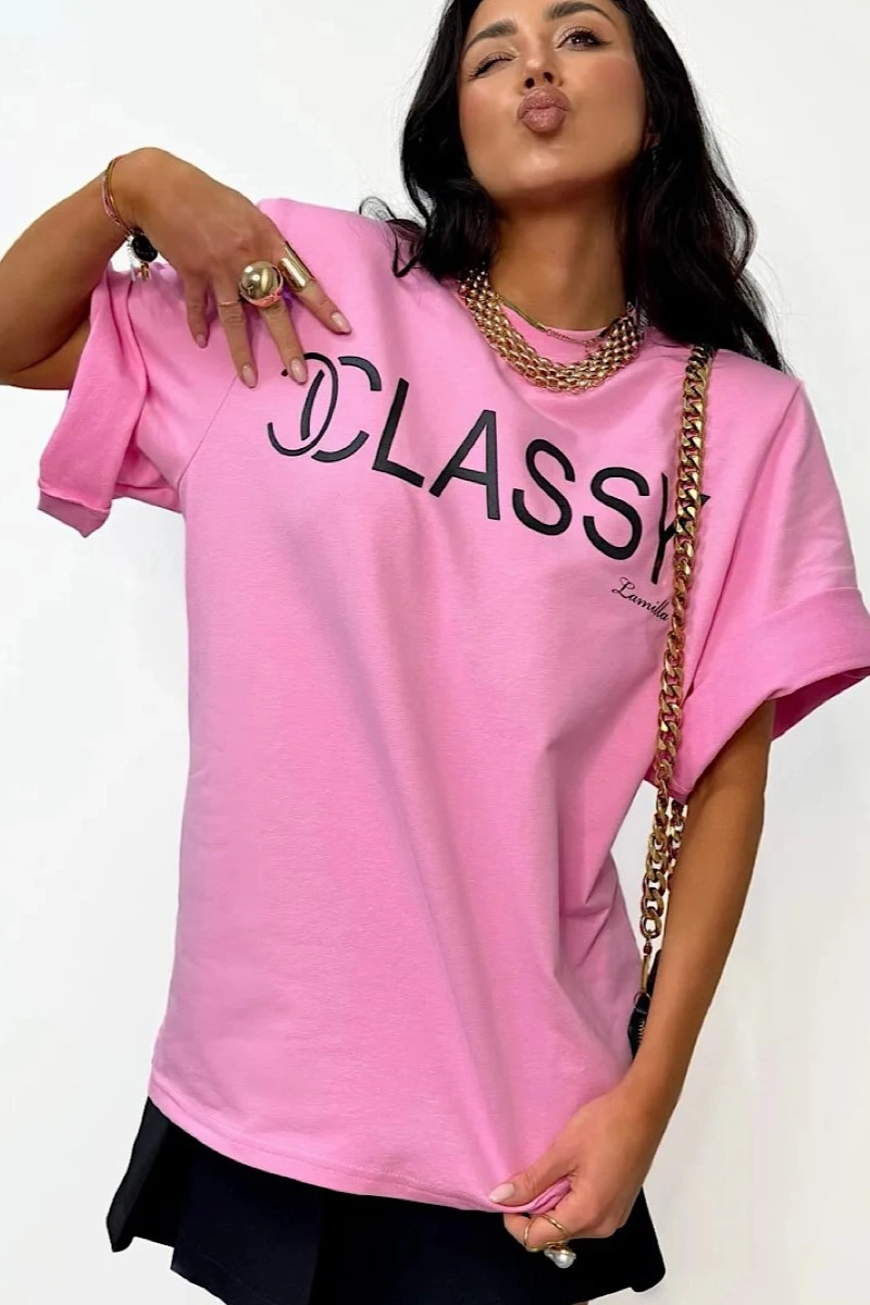 T-shirt bluzka koszulka Classy La Milla różowa