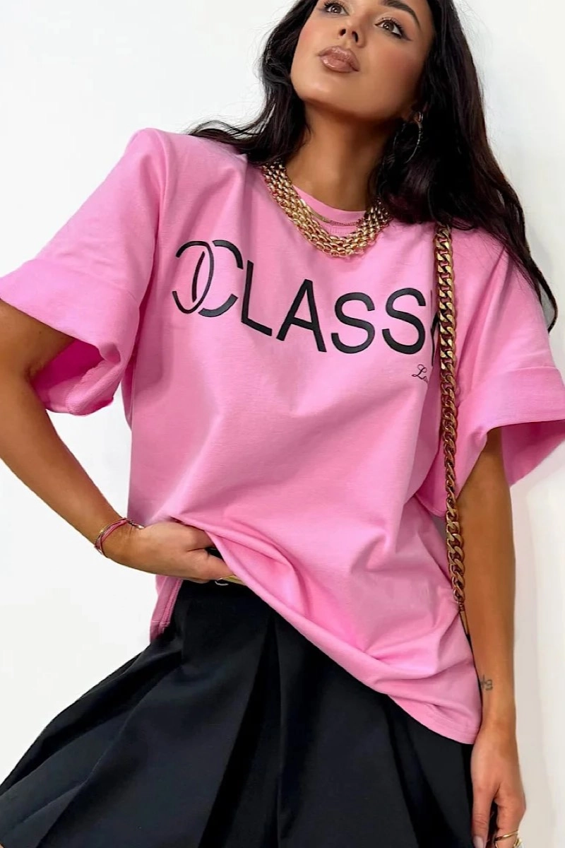 T-shirt bluzka koszulka Classy La Milla różowa
