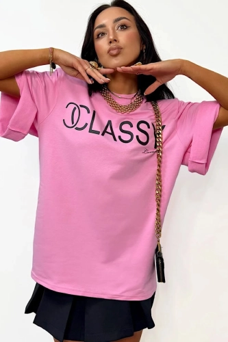T-shirt bluzka koszulka Classy La Milla różowa