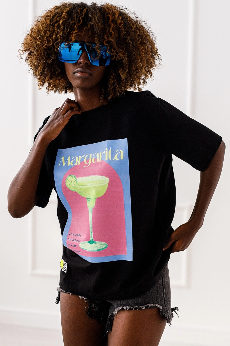T-shirt bluzka Margarita Miss City czarny