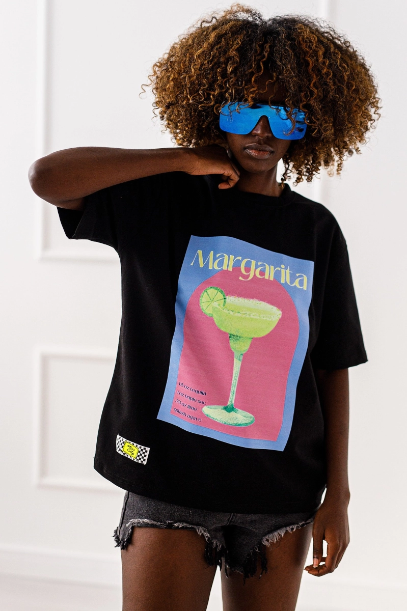 T-shirt bluzka Margarita Miss City czarny