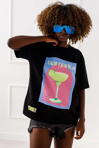 T-shirt bluzka Margarita Miss City czarny