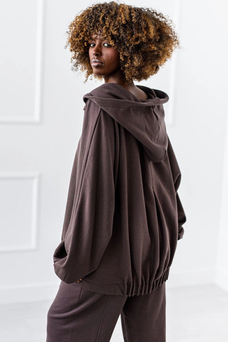 Bluza z kapturem Karina Miss City czekoladowa