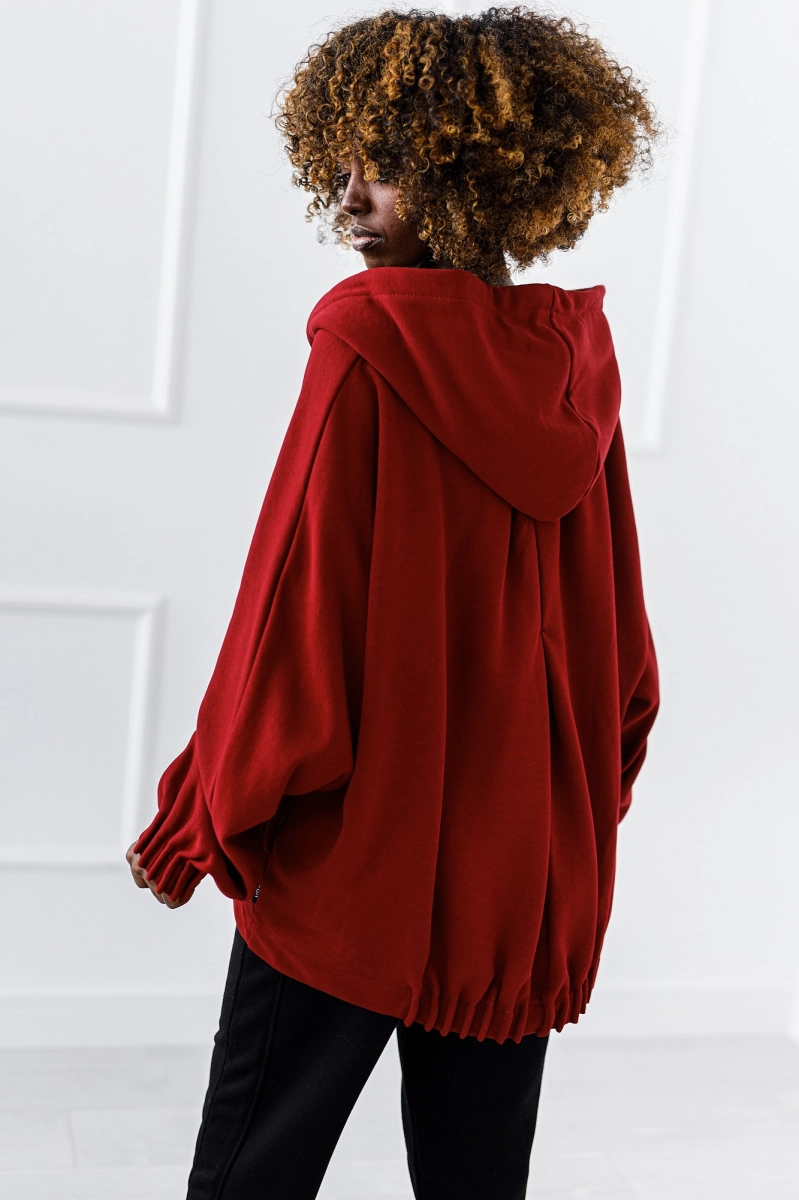 Bluza z kapturem Karina Miss City bordowa