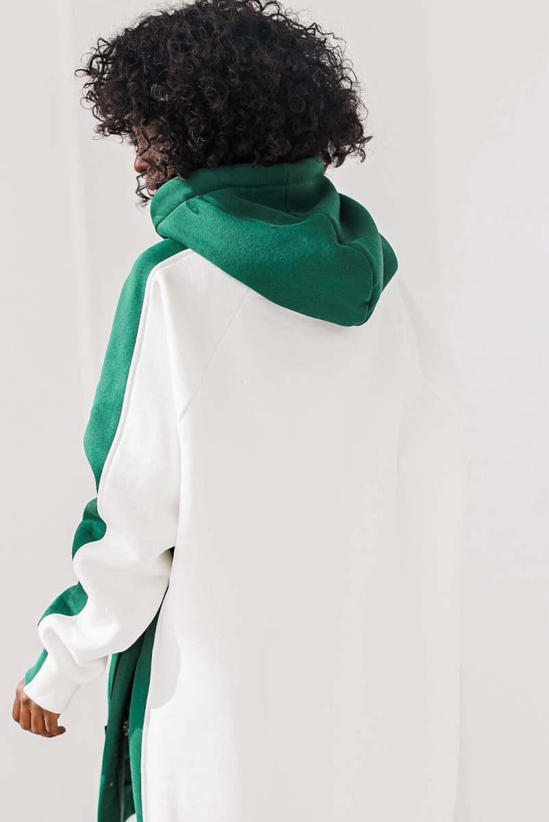 Długa bluza z kapturem Soft Street Miss City zielona