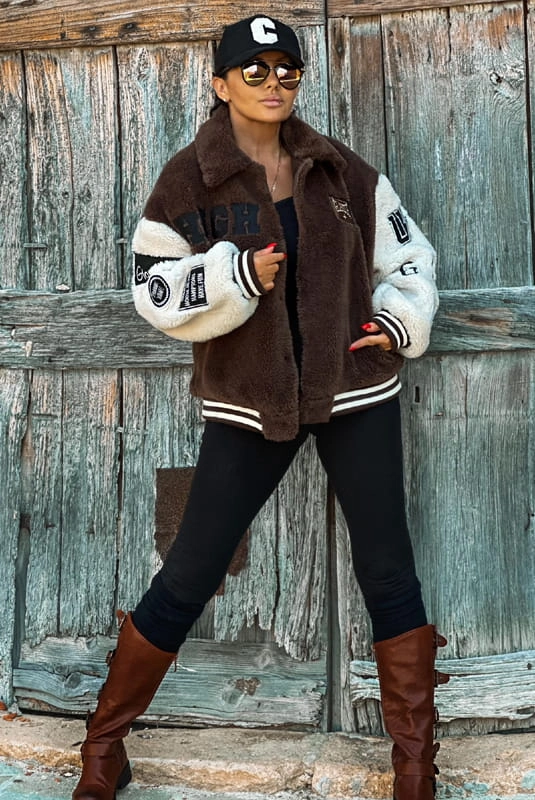 Króka kurtka Miś American university Zocco w Selavifashion.pl