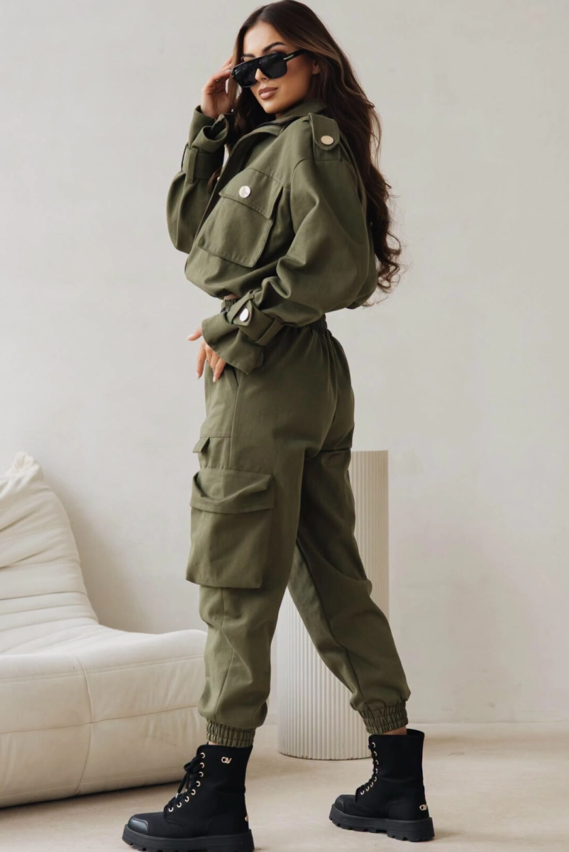 Krótka kurtka DENIM Lavestino khaki
