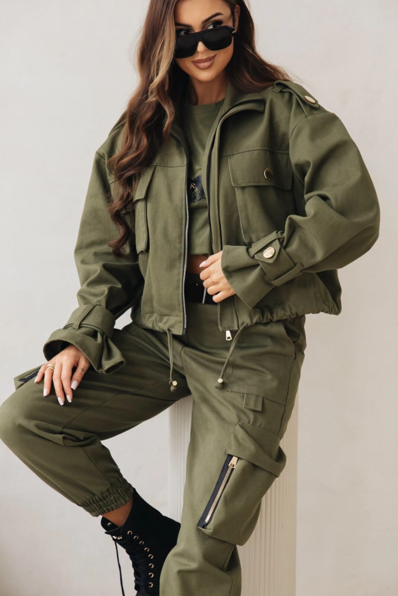 Krótka kurtka DENIM Lavestino khaki