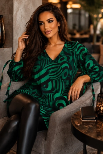 Bluzka Kimono Affirmation Miss City Official zielona