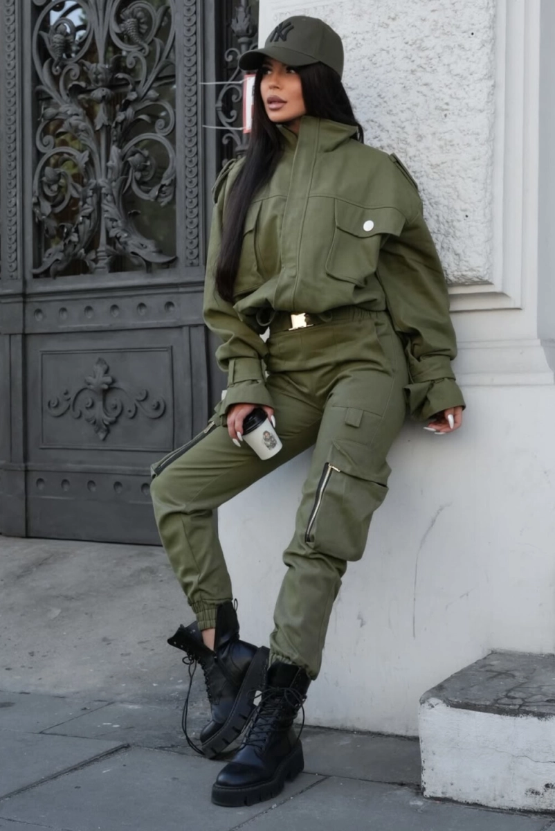 Spodnie bojówki ADDICT DENIM Lavestino khaki