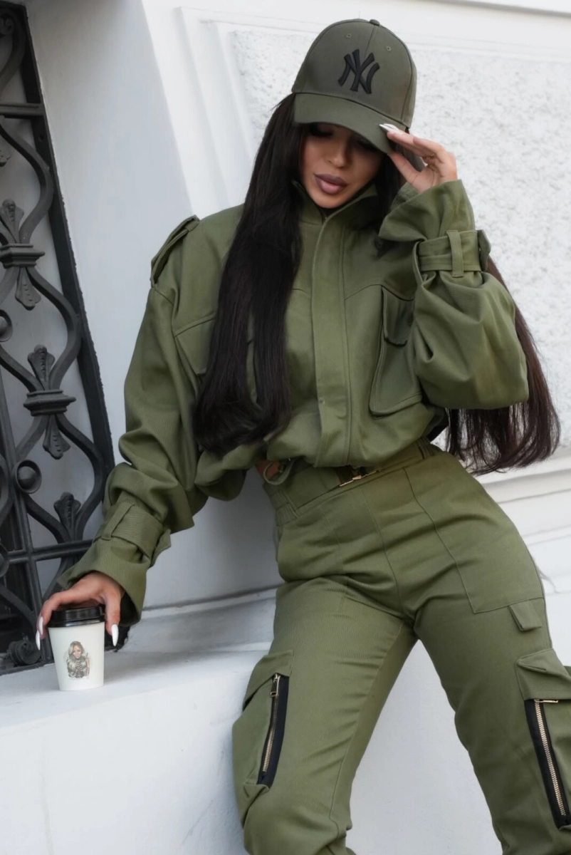 Krótka kurtka DENIM Lavestino khaki 