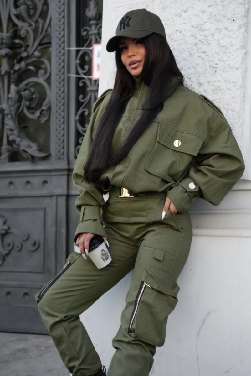 Krótka kurtka DENIM Lavestino khaki