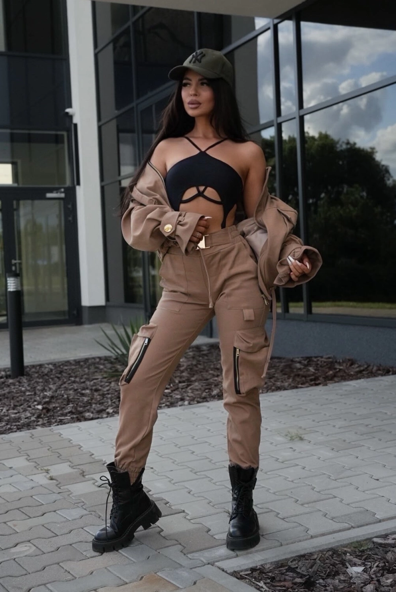 Spodnie bojówki ADDICT DENIM Lavestino cappuccino