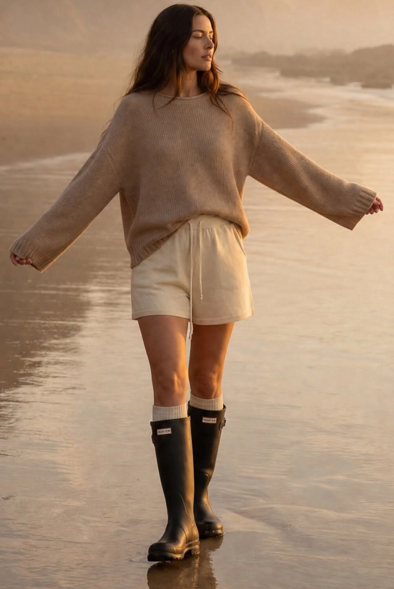 Sweter z alpaka Sandy Yarn beżowy