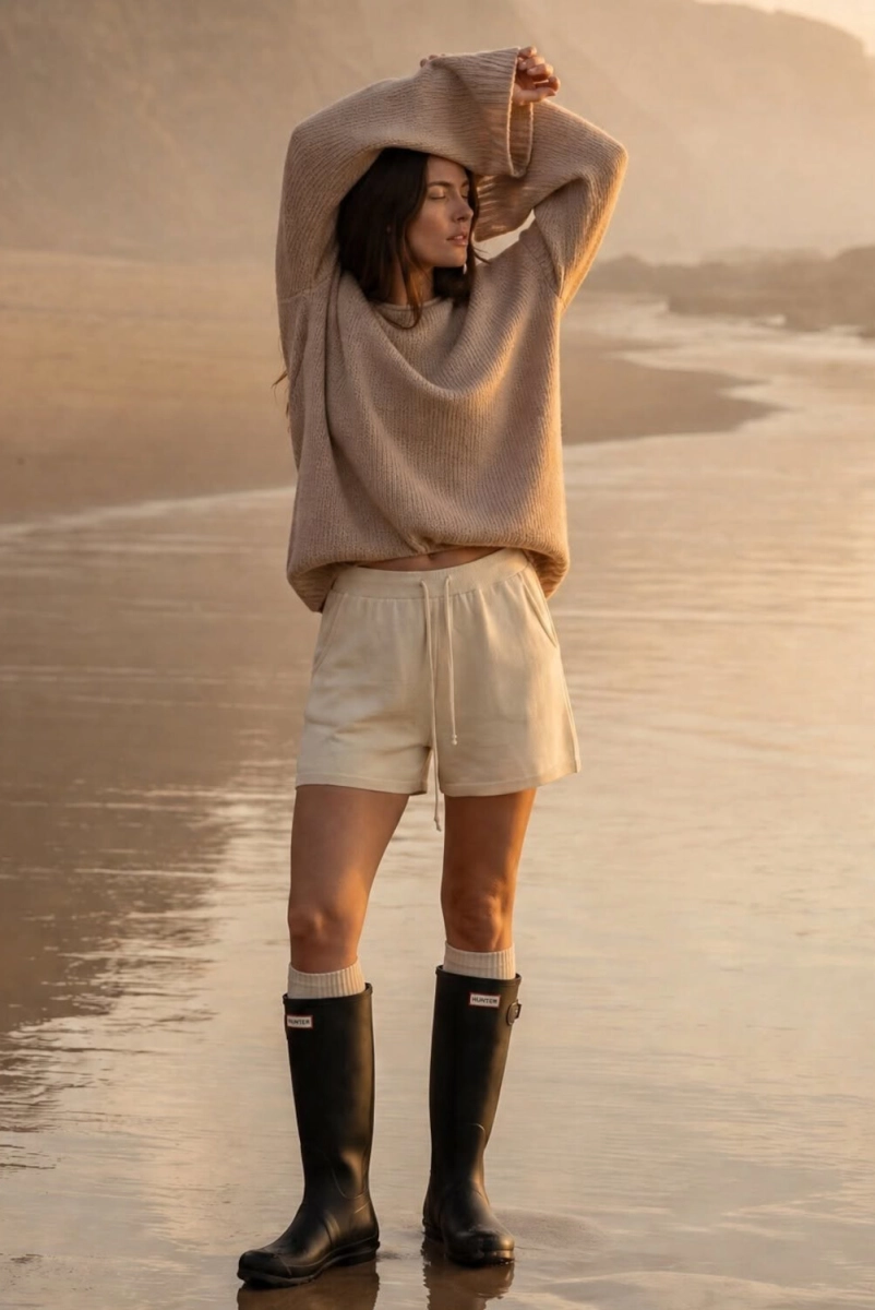 Sweter z alpaka Sandy Yarn beżowy