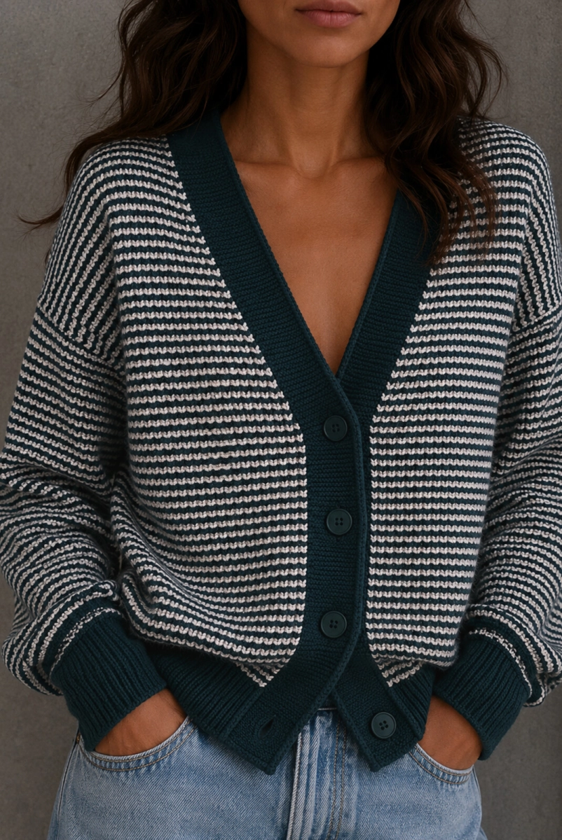 Dzianinowy sweter DUET Simplicity zielony