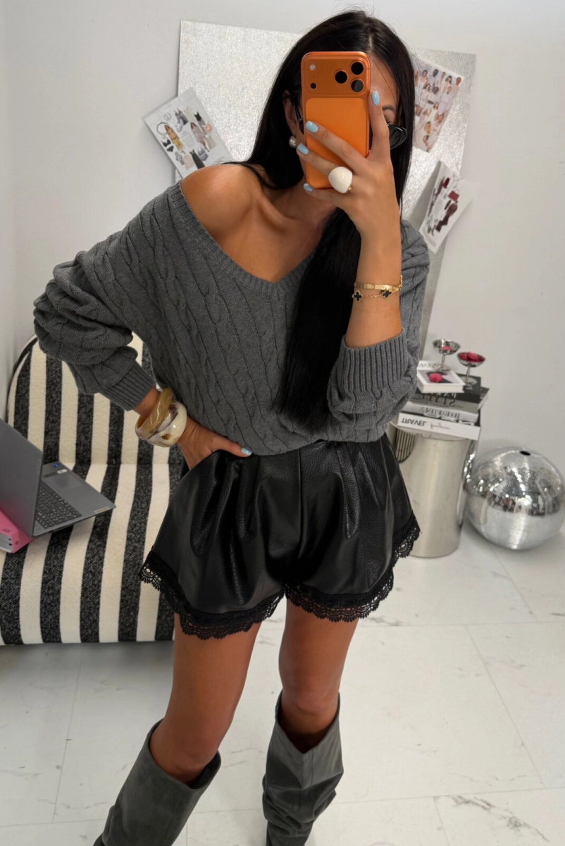Sweter Classy kaszmir La Milla szary
