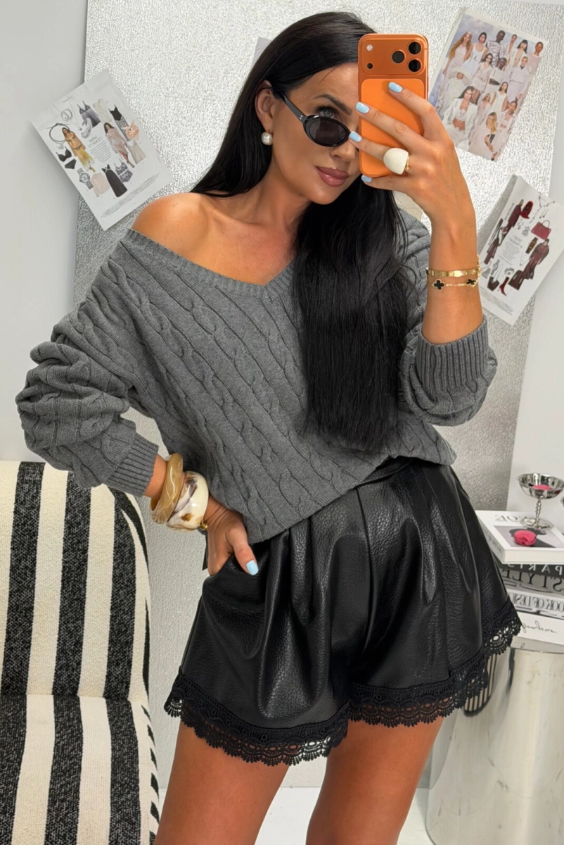 Sweter Classy kaszmir La Milla szary