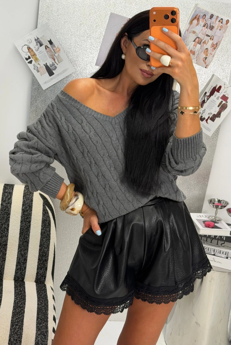 Sweter Classy kaszmir La Milla szary