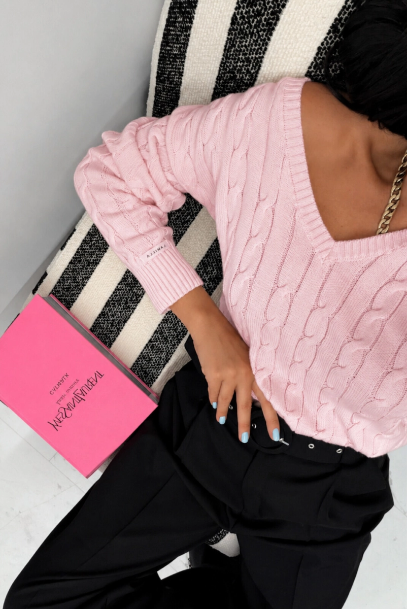 Sweter Classy kaszmir La Milla różowy 