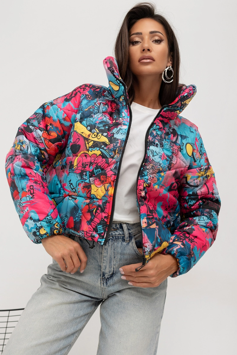 Krótka kurtka Volt Puffer Miss City Official kolorowa