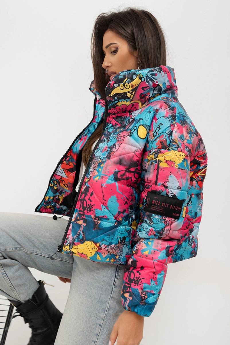 Krótka kurtka Volt Puffer Miss City Official kolorowa