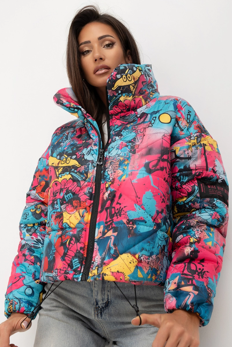 Krótka kurtka Volt Puffer Miss City Official kolorowa