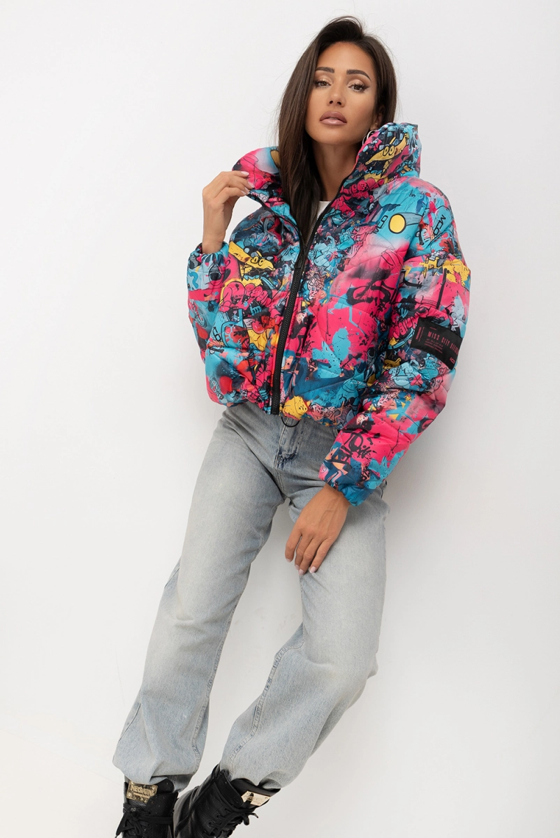 Krótka kurtka Volt Puffer Miss City Official kolorowa