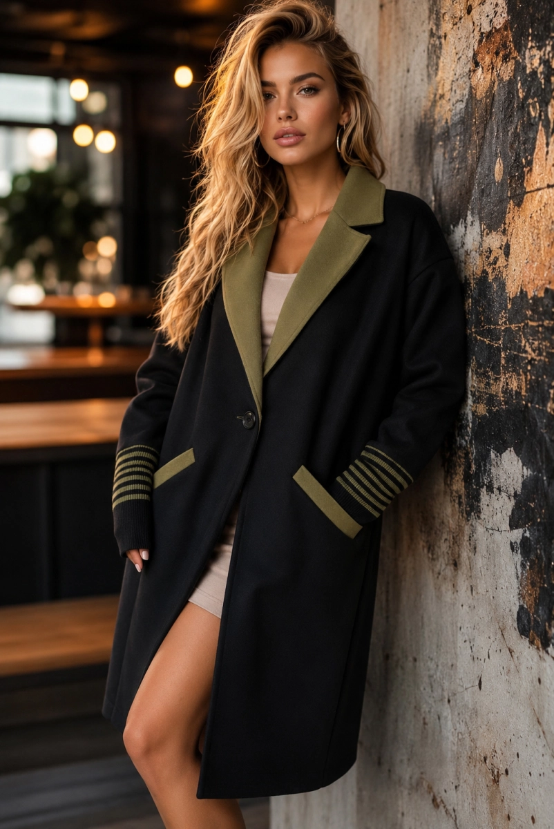 Płaszcz Amore Military Miss City czarny 