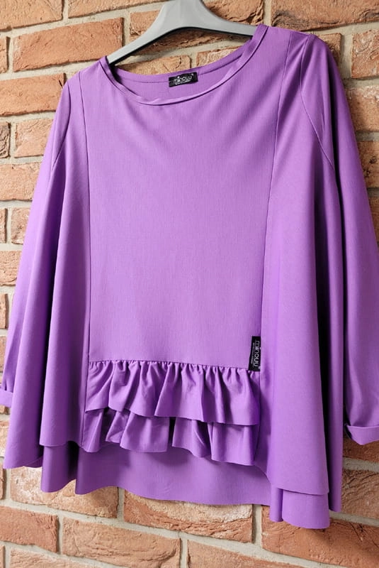 Bluzka Alice z falbanką Minouu fioletowa w Selavifashion.pl