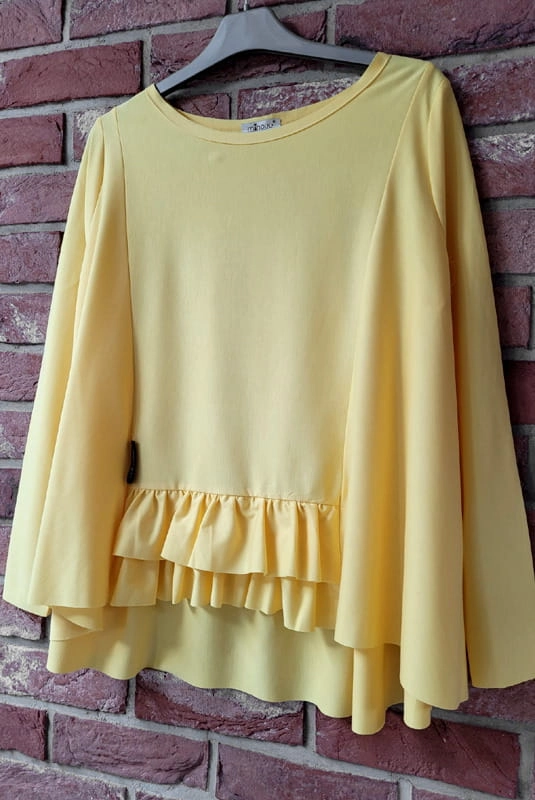 Bluzka Alice z falbanką Minouu żółta w Selavifashion.pl