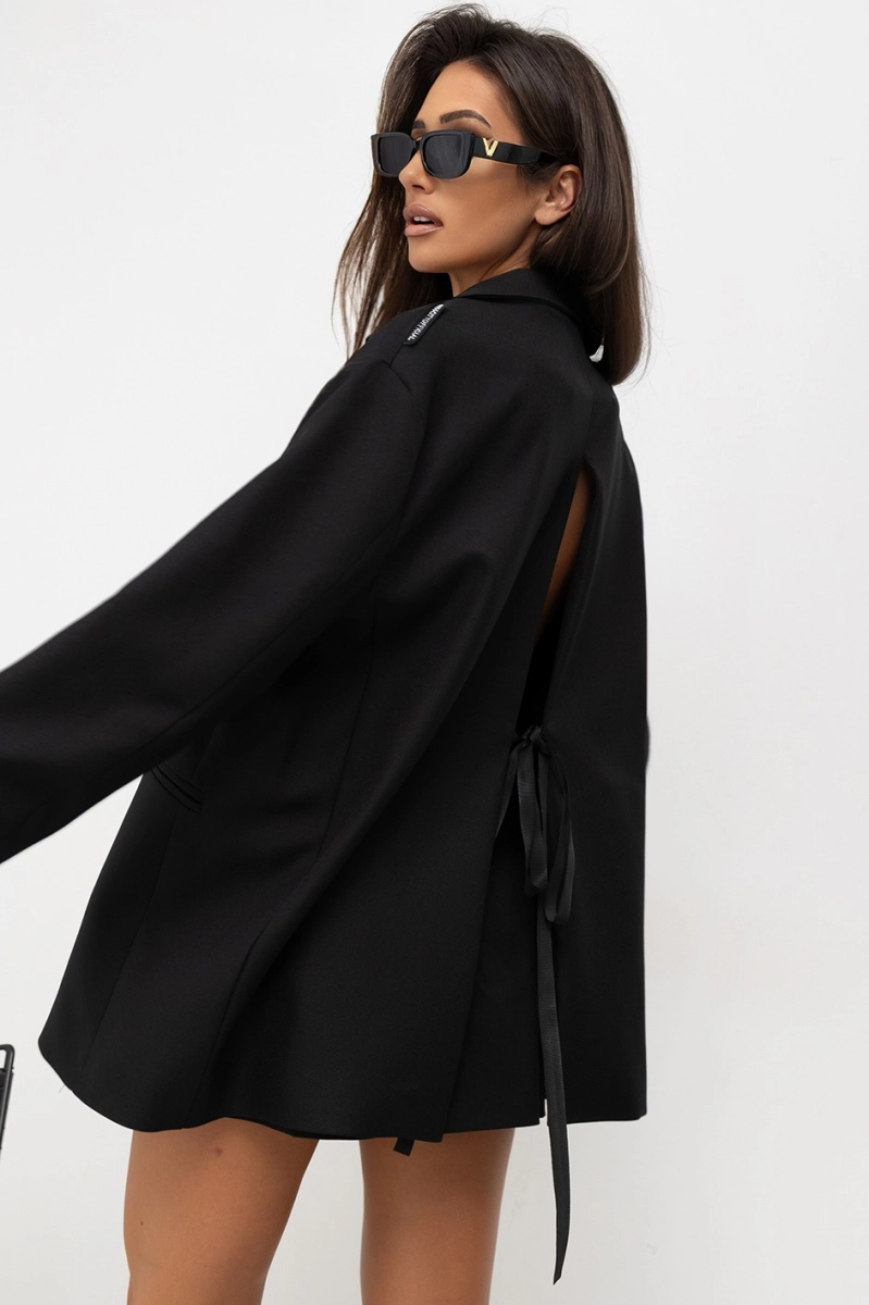 Marynarka Open Back Tie Miss City Official czarna