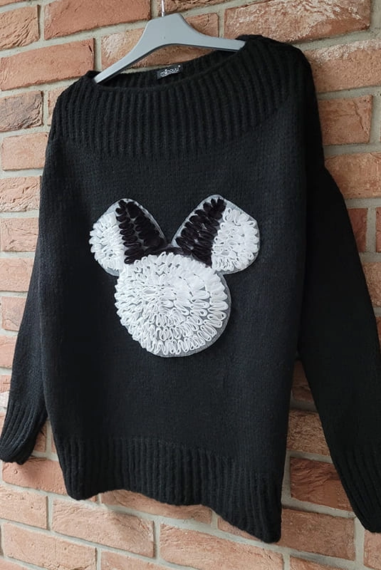 Sweter Miś Geometry Minouu czarny