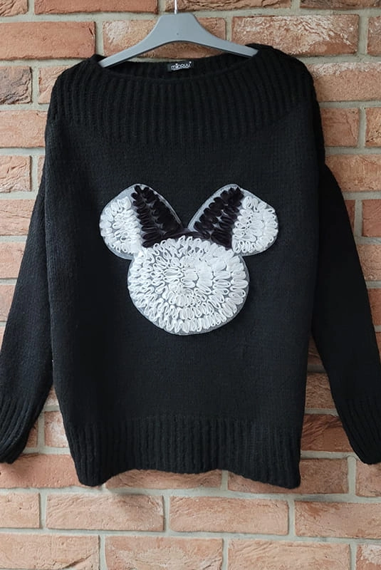 Sweter Miś Geometry Minouu czarny